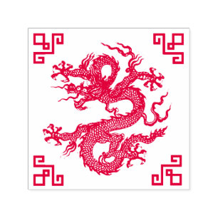 Tampon Auto-encreur Dragon d'eau chinois