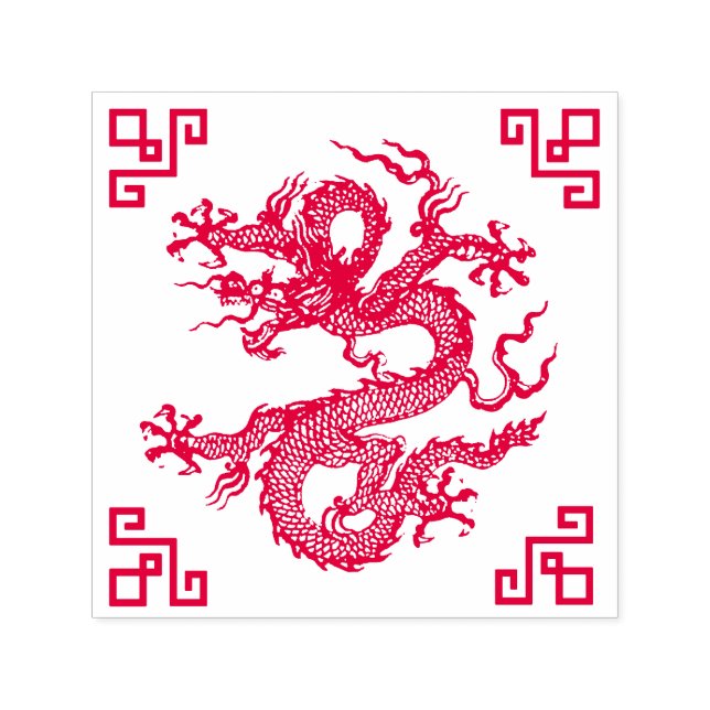 Tampon Auto-encreur Dragon d'eau chinois (Design)