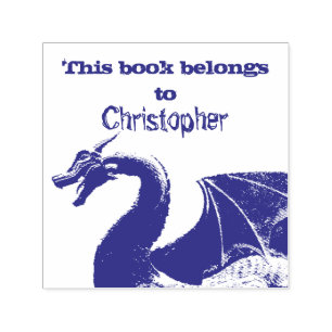 Tampon Auto-encreur Dragon mythique magique Ce livre appartient à