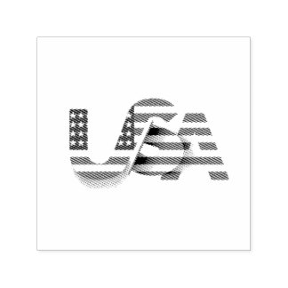 Tampon Auto-encreur Drapeau des États-Unis – Typographie patriotique a