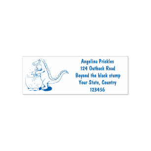 Tampon Auto-encreur Drôle alligator vert cuisine dessin animé