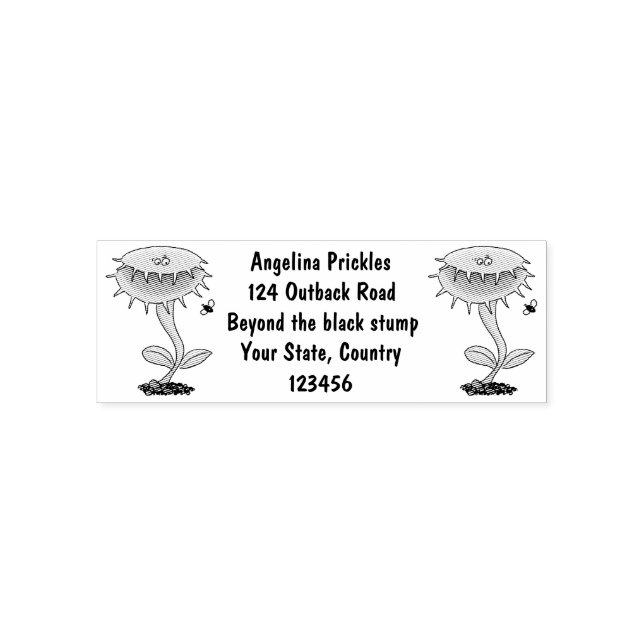 Tampon Auto-encreur Drôle carnivore Vénus piège à mouches plante dessi (Design)