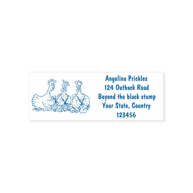 Tampon Auto-encreur Drôle dessin animé de poulets de tricot (Design)