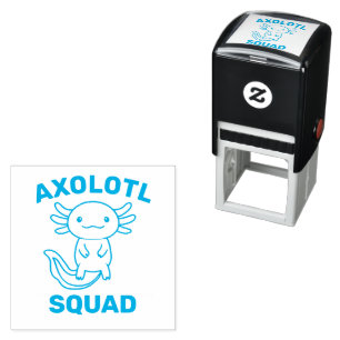 Tampon Auto-encreur Drôle petite équipe de Axolotl personnalisable ble