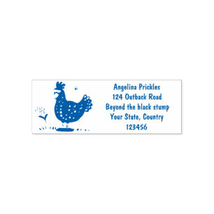 Tampon Auto-encreur Drôle poulet rustique whimsical dessin animé