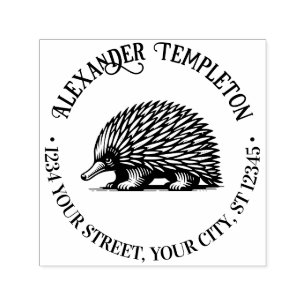 Tampon Auto-encreur Echidna à Quills Mignon Australie Nom Adresse de R