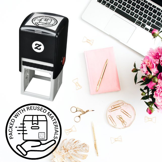 TAMPON AUTO-ENCREUR  ÉCOLOGIQUE EMBALLÉ AVEC DES MATÉRIAUX RÉUTILISÉS (Créateur téléchargé)