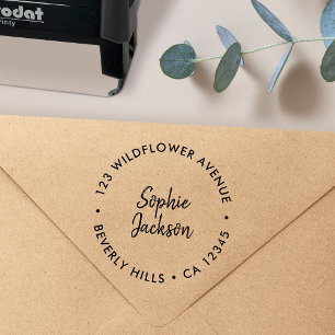 Tampon Auto-encreur Écrite à la main moderne   Adresse de retour arron