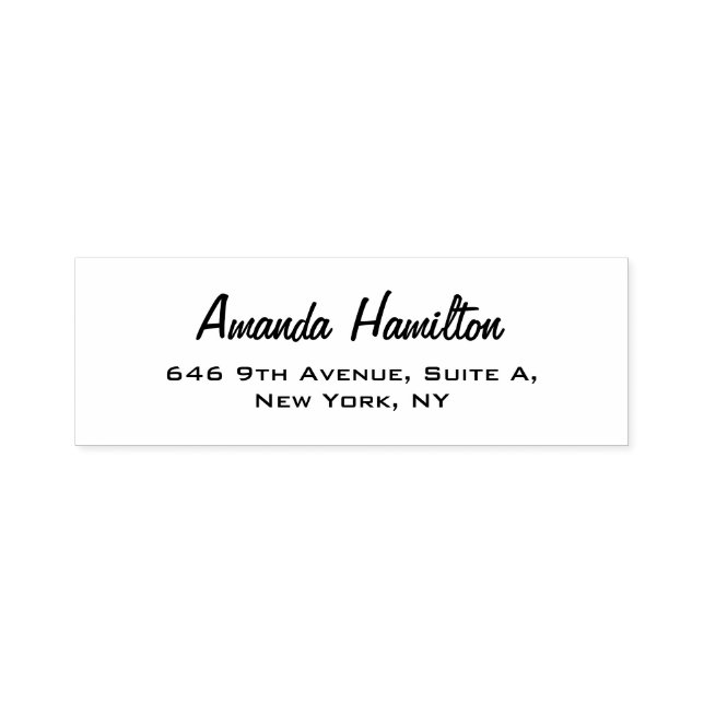 Tampon Auto-encreur Écriture manuscrite élégante blanche professionnel (Design)