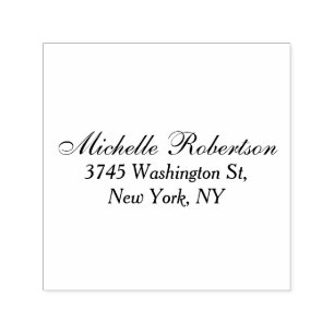 Tampon Auto-encreur Écriture manuscrite Noir Blanc Plaine Minimaliste