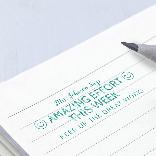 Tampon Auto-encreur Effort Extraordinaire Enseignants personnalisés (Amazing Effort Personalized Teachers Self-inking Stamp)