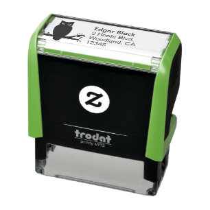 Tampon Auto-encreur Éffrayant Night Owl Silhouette Adresse de retour