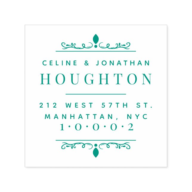 Tampon Auto-encreur Elegant Art Déco Marié Couple Adresse de retour (Design)