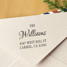 Élégant Carré Adresse de retour auto-écriture Timb