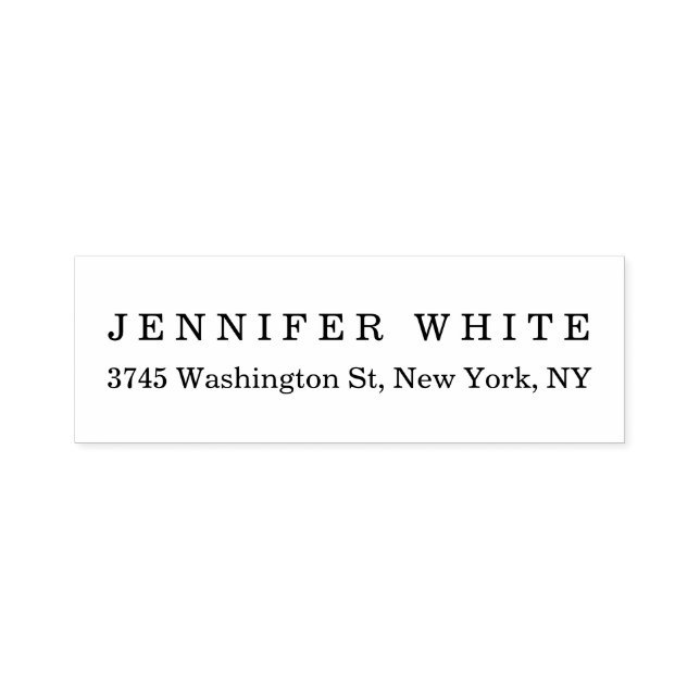 Tampon Auto-encreur Élégant classique noir blanc minimaliste (Design)