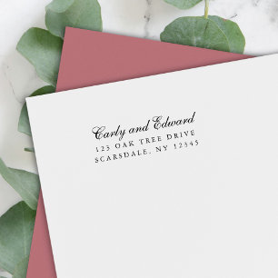 Tampon Auto-encreur Élégant Couple Cursive Nom Adresse de retour