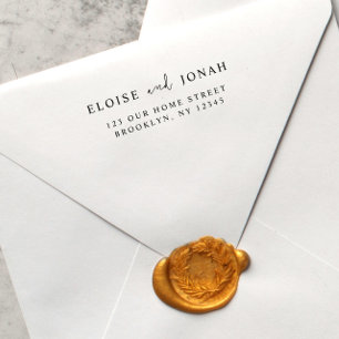 Tampon Auto-encreur Élégant Design élégant Mariage moderne Couple Simp