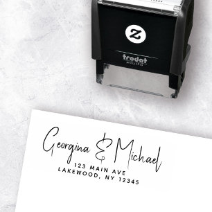 Tampon Auto-encreur Élégant élégant script moderne minimaliste Mariage