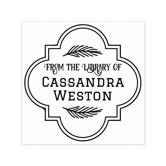 Tampon Auto-encreur Élégant Maroc Quatrefoil Frame Library Livre Nm (Design)