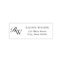 Elegant Minimalist Monogram Return Address