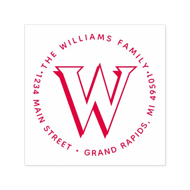 Tampon Auto-encreur Élégant monogramme ♥ Créez votre propre adresse de (Design)