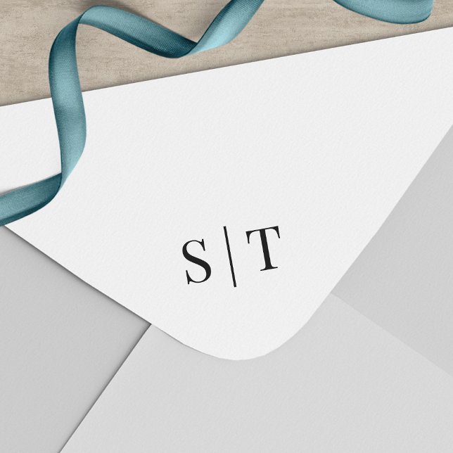 Tampon Auto-encreur Élégant Monogramme Mariage Couple (Créateur téléchargé)