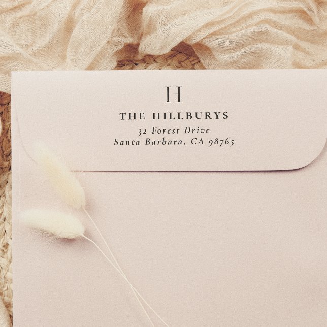 Tampon Auto-encreur Élégant Monogramme simple Adresse de retour (Rubber Stamp Mock-up)