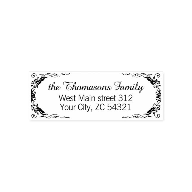 Tampon Auto-encreur Élégant Motif de défilement classique (Design)