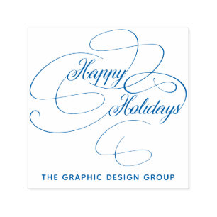 Tampon Auto-encreur Elégant script calligraphie joyeuses vacances