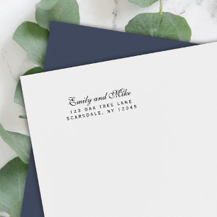 Tampon Auto-encreur Élégant Script Couple Nom Adresse de retour