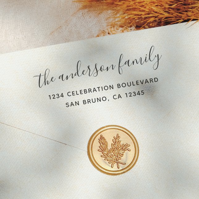 Tampon Auto-encreur Élégant Script Nom de famille Holiday Adresse de r (Créateur téléchargé)