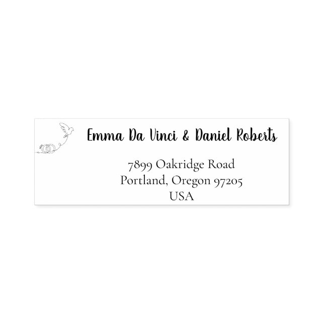 Tampon Auto-encreur Elegant Script Wedding Return Address Stamp (Design)