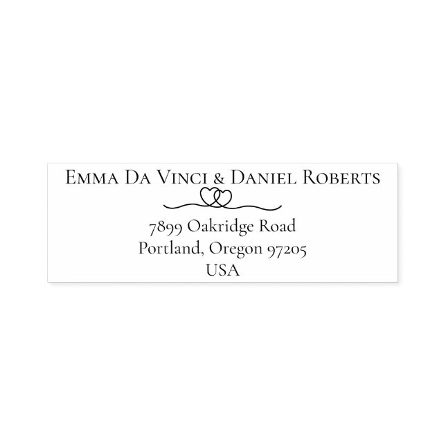Tampon Auto-encreur Elegant Script Wedding Return Address Stamp (Design)