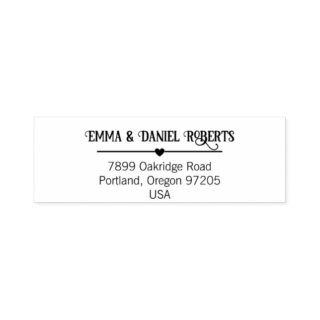 Tampon Auto-encreur Elegant Script Wedding Return Address Stamp (Design)