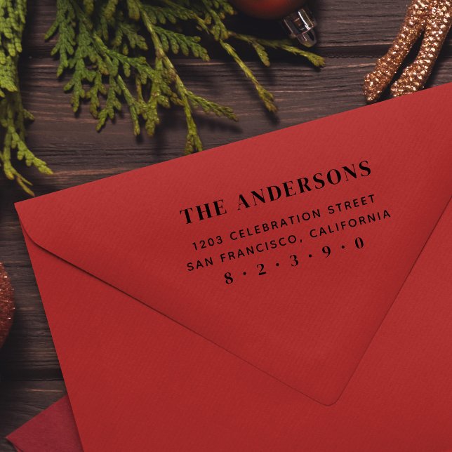 Tampon Auto-encreur Elegant Serif Typography Family Adresse de retour (Créateur téléchargé)