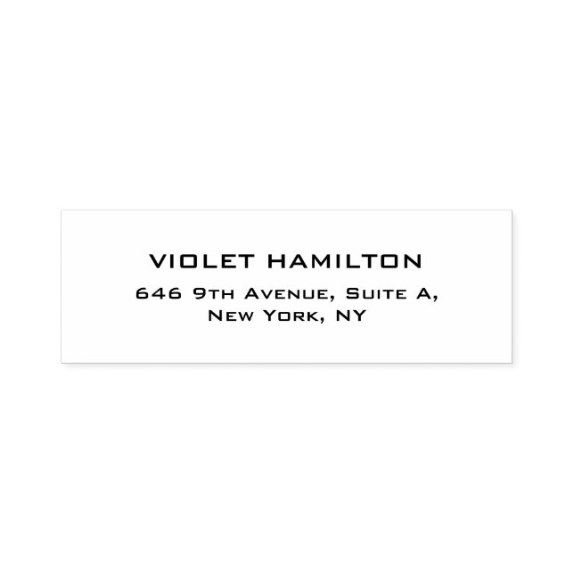 Tampon Auto-encreur Élégant Simple Blanc Professionnel Moderne (Design)