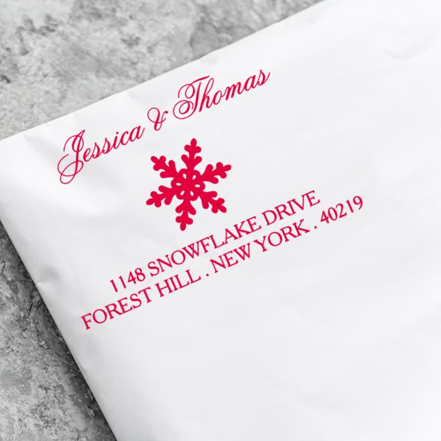 Tampon Auto-encreur Élégant Snowflake Mariage d'hiver (Créateur téléchargé)