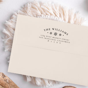 Tampon Auto-encreur Élégant Snowflakes Nom de famille Adresse de retou