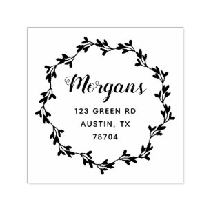 Tampon Auto-encreur Elégant timbre en caoutchouc de famille de fleurs 