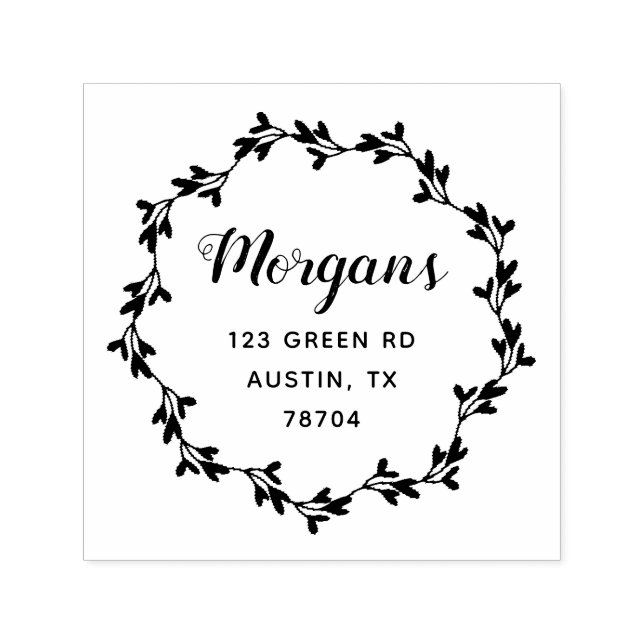 Tampon Auto-encreur Elégant timbre en caoutchouc de famille de fleurs  (Design)