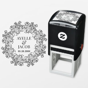 Tampon Auto-encreur Élégant Timbre pour mariage en caoutchouc de monog