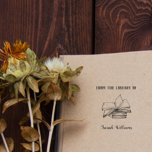 Tampon Auto-encreur Élégant vintage De La Bibliothèque De Nom Personna