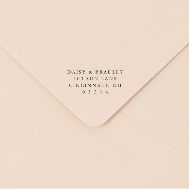 Tampon Auto-encreur Élégante Adresse de Retour de Mariage Personnalisé (Créateur téléchargé)