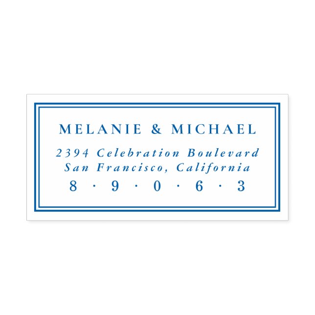 Tampon Auto-encreur Élégante adresse de retour du Mariage rectangulair (Design)