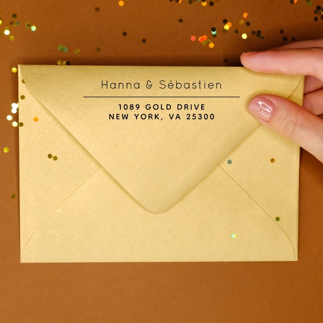 Tampon Auto-encreur Élégante adresse professionnelle de retour auto-en (Créateur téléchargé)