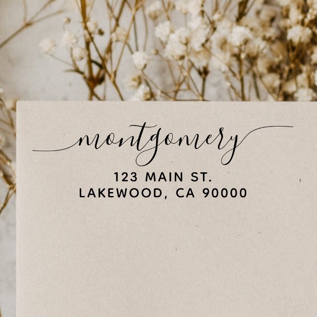 Tampon Auto-encreur Élégante calligraphie d'adresse de retour (Créateur téléchargé)