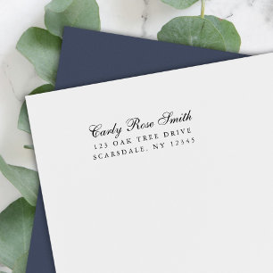 Tampon Auto-encreur Élégante Cursive Classic Adresse de retour