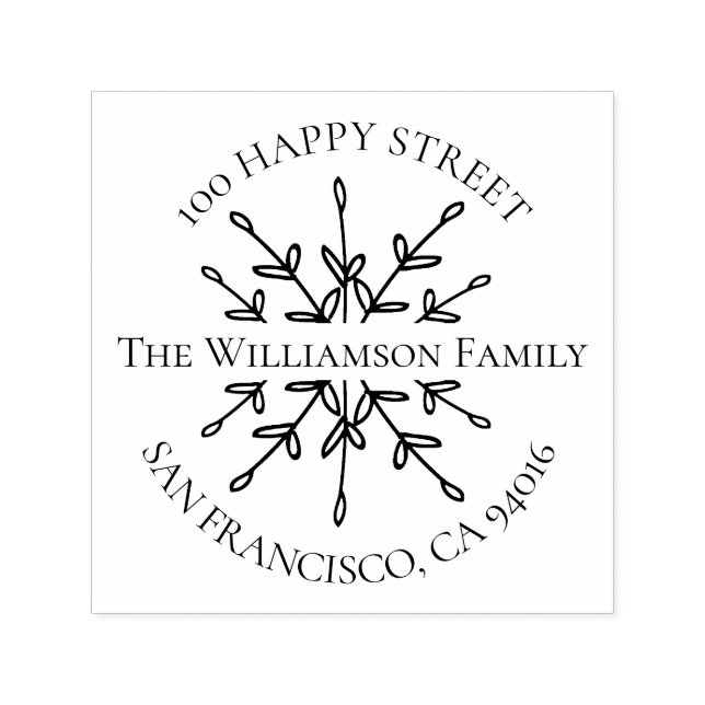 Tampon Auto-encreur Élégante étiquette d'adresse de retour avec branch (Design)