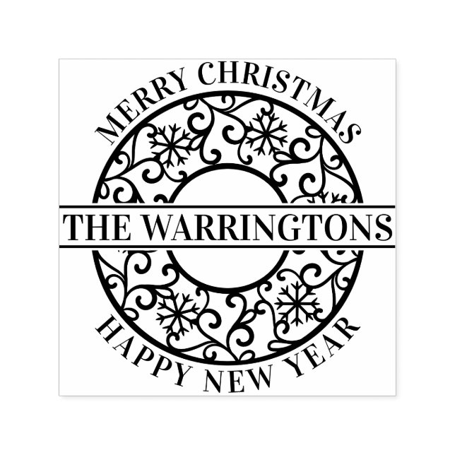 Tampon Auto-encreur Élégante Filigree en dentelle no 2 Nom de famille (Design)