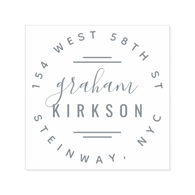 Tampon Auto-encreur Élégante Lettres Moderne Adresse de retour personn (Design)